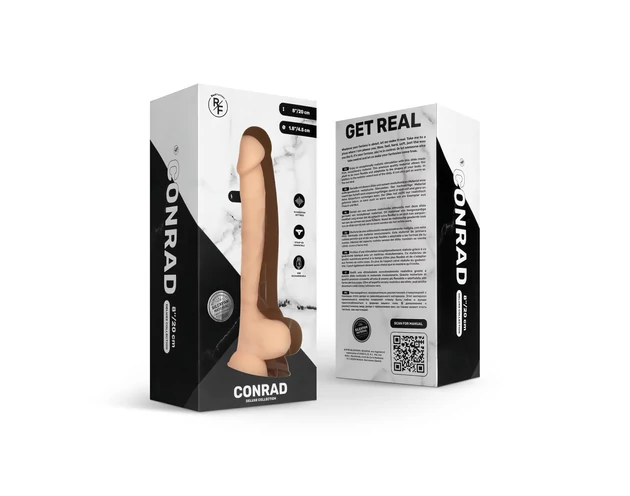 Real Fantasy Conrad - tapadókorongos vibrátor - 20cm (natúr)