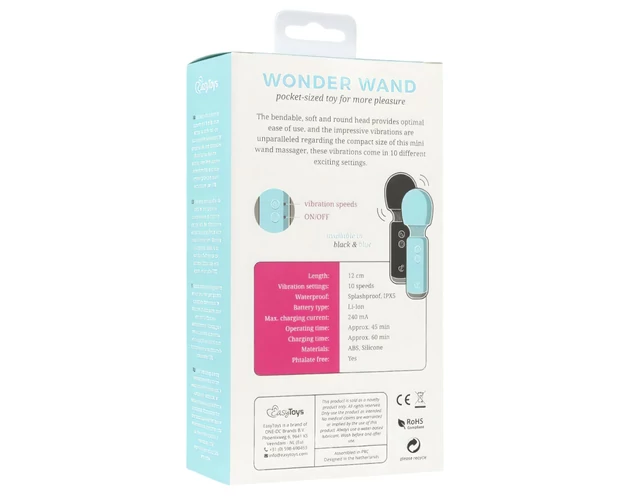 Easytoys Wonder Wand - akkus, mini masszírozó vibrátor (fekete)