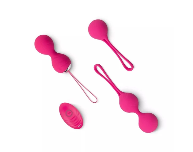 Easytoys LoveBalls - vibrációs gésagolyó szett - 3 részes (pink)