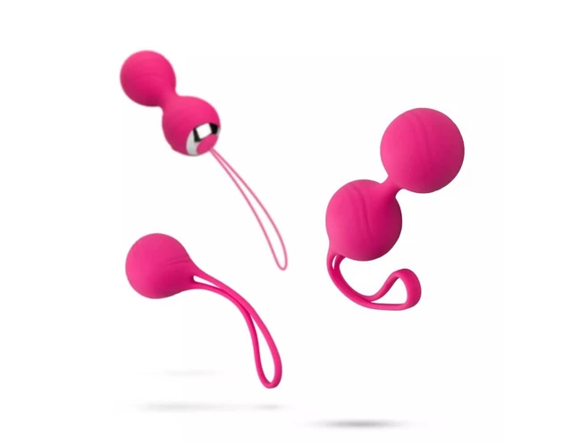 Easytoys LoveBalls - vibrációs gésagolyó szett - 3 részes (pink)
