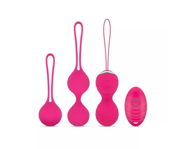 Easytoys LoveBalls - vibrációs gésagolyó szett - 3 részes (pink)