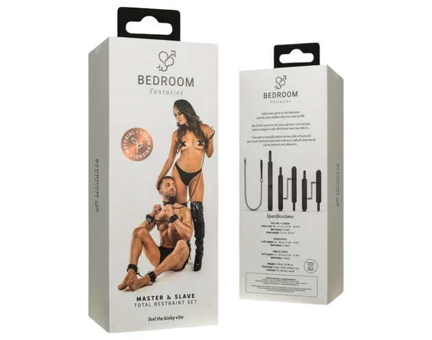 Bedroom Fantasies - teljes kikötöző szett - 4 részes (fekete)