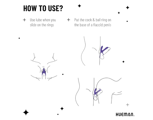 Hueman Infinity Ignite - vibrációs pénisz- és heregyűrű (lila)
