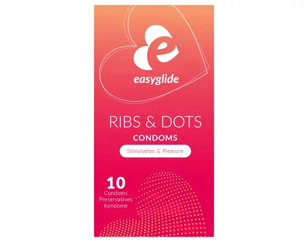 EasyGlide Ribs & Dots - pontozott óvszer (10db)