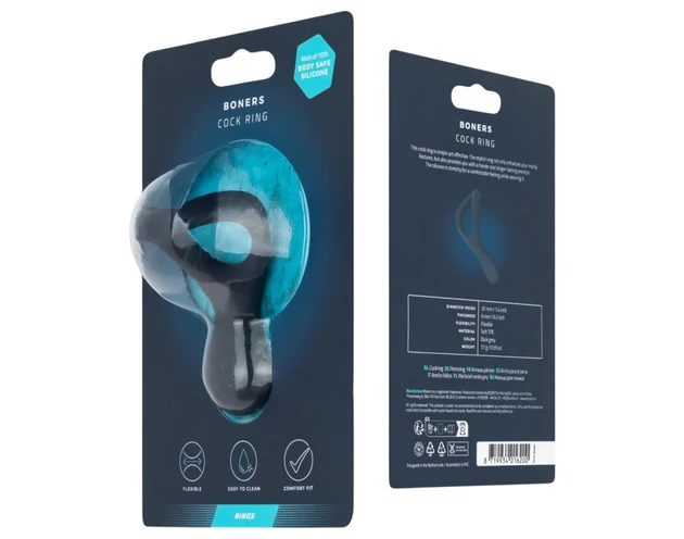 Boners - szilikon péniszgyűrű (szürke)