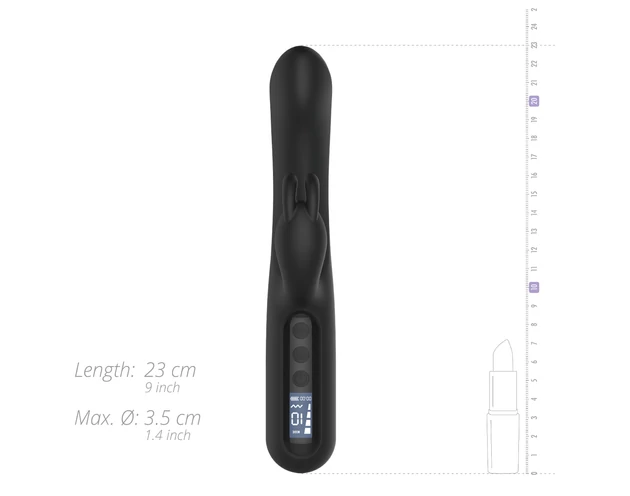 BLAQ - digitális, nyuszis csiklókaros vibrátor (fekete)
