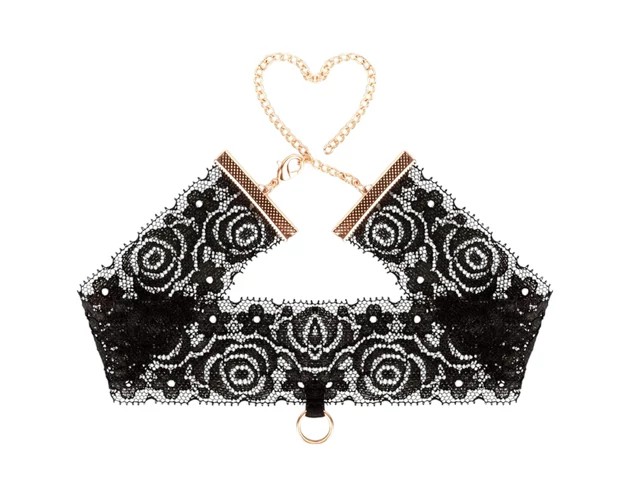 Rosy Gold - nyakörv és csukló bilincs (fekete)