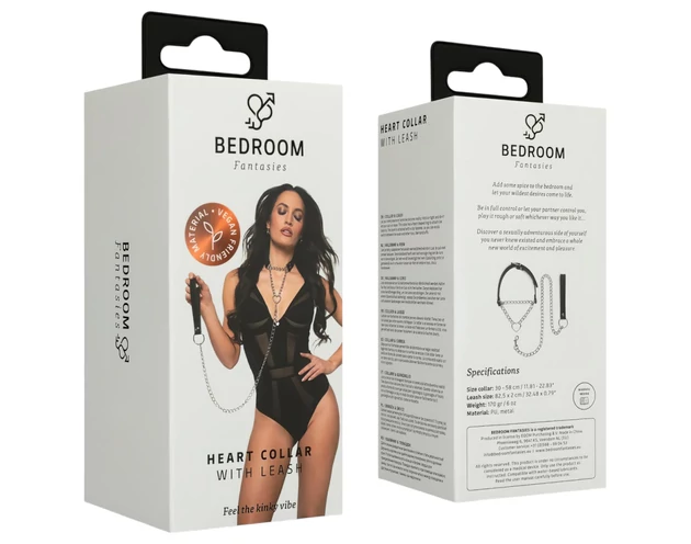 Bedroom Fantasies - nyakörv pórázzal (fekete)