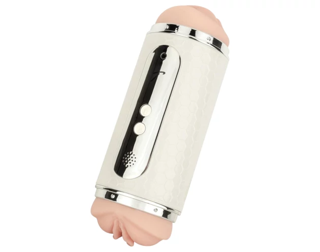 Teazers - hang vezérlésű száj- és punci maszturbátor (fehér)