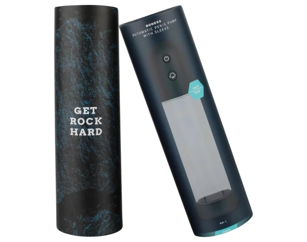 Boners - automatikus péniszpumpa maszturbátor (átlátszó-fekete)