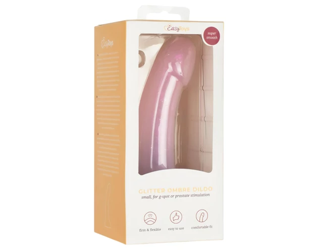 EasyToys Mermaid - csillámos dildó - 15cm (pink)