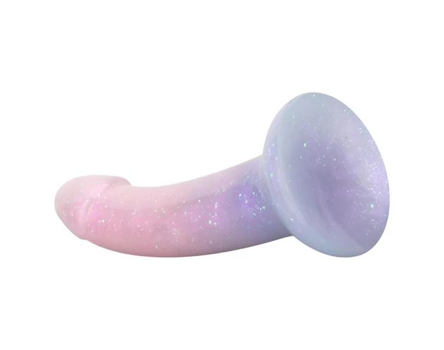 EasyToys Mermaid - csillámos dildó - 15cm (pink)