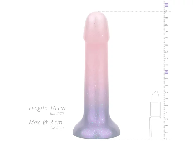 EasyToys Mermaid - csillámos dildó - 15cm (pink)