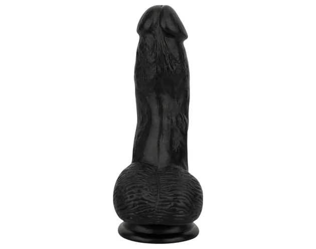 Easytoys - élethű herés dildó - 12 cm (fekete)