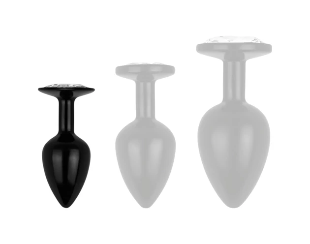 Easytoys Anal Collection - anál plug kővel - S (fekete)