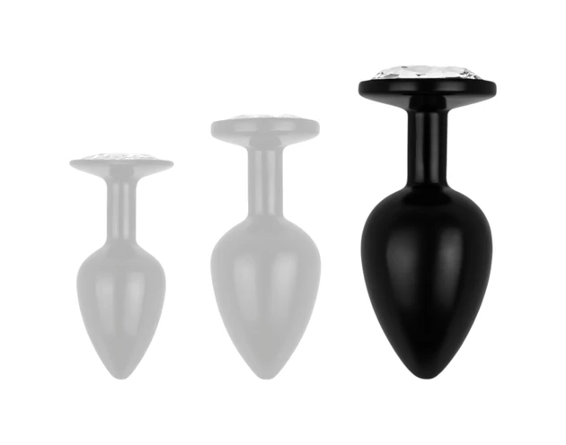 Easytoys Anal Collection - anál plug kővel - L (fekete)