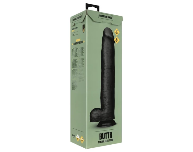 BUTTR Operation Dingo - óriás élethű dildó - 43 cm (fekete)