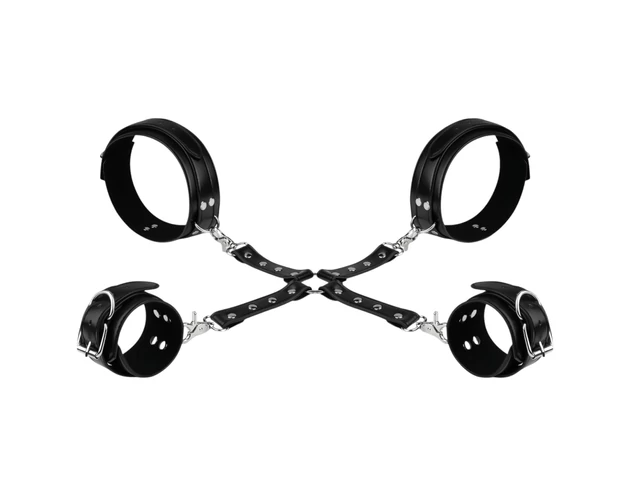 Bedroom Fantasies - csukló- és comb bilincs (fekete)