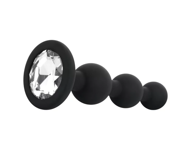 EasyToys - gyöngyös anál plug (fekete)