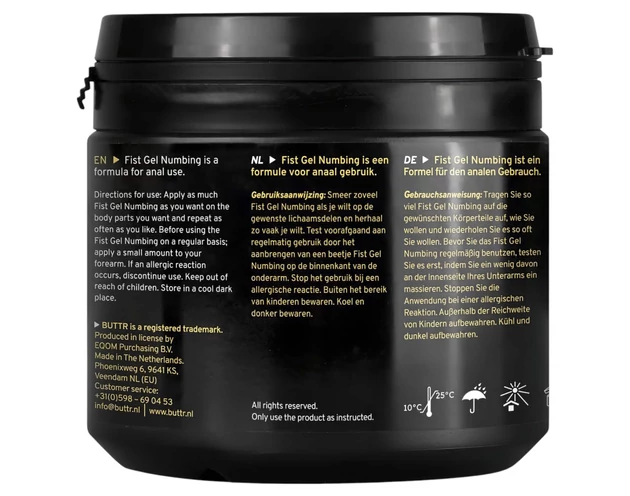 BUTTR - érzéstelenítő öklöző (fisting) gél (500ml)