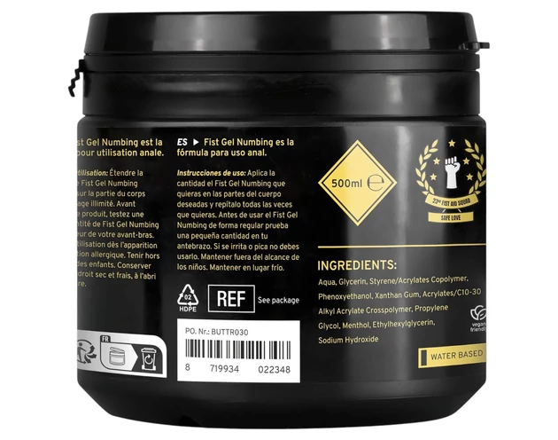 BUTTR - érzéstelenítő öklöző (fisting) gél (500ml)