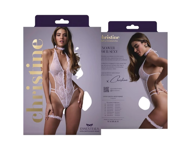 Christine - nyitott body szett (fehér)