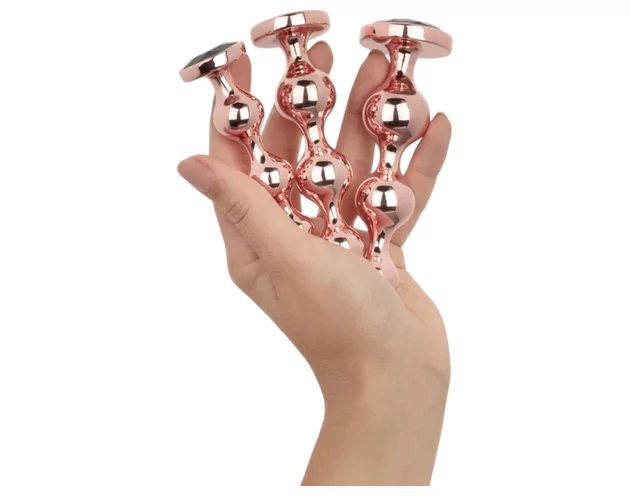 Rosy Gold - anál dildó szett (rózsaarany)