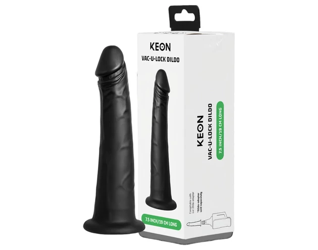 Kiiroo élethű vákuum dildó - 19cm (fekete)