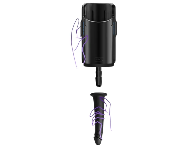 Kiiroo élethű vákuum dildó - 19cm (fekete)