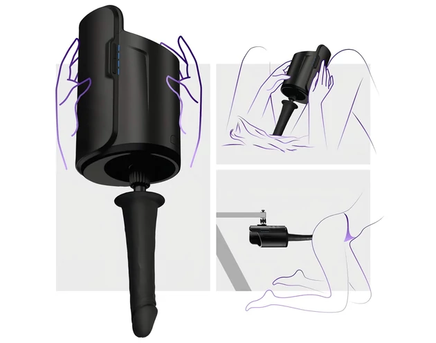 Kiiroo élethű vákuum dildó - 19cm (fekete)
