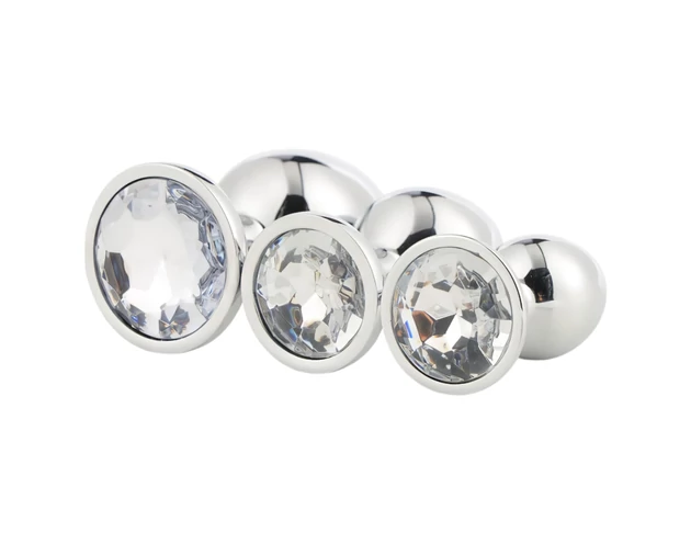 Gleaming Love - anál plug szett - ezüst (3 részes)