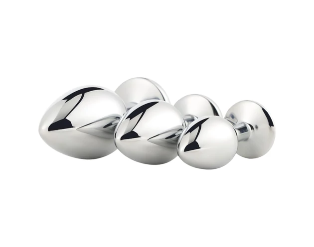 Gleaming Love - anál plug szett - ezüst (3 részes)