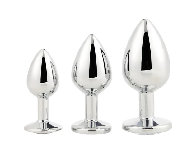 Gleaming Love - anál plug szett - ezüst (3 részes)