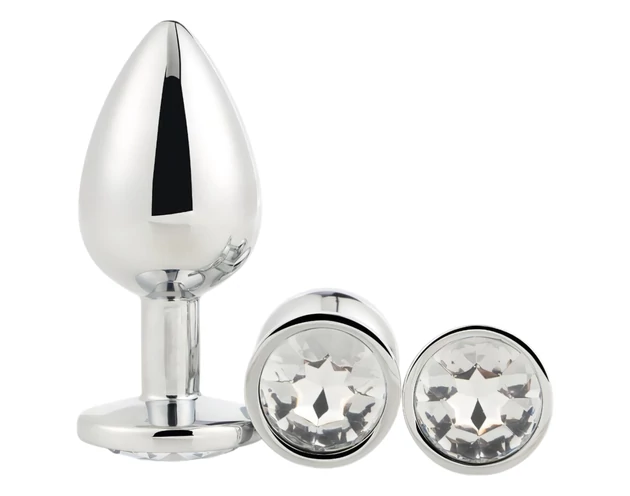 Gleaming Love - anál plug szett - ezüst (3 részes)
