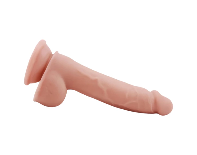Mr. Dixx 7.6 - tapadókorongos, herés dildó - natúr (19,5cm)