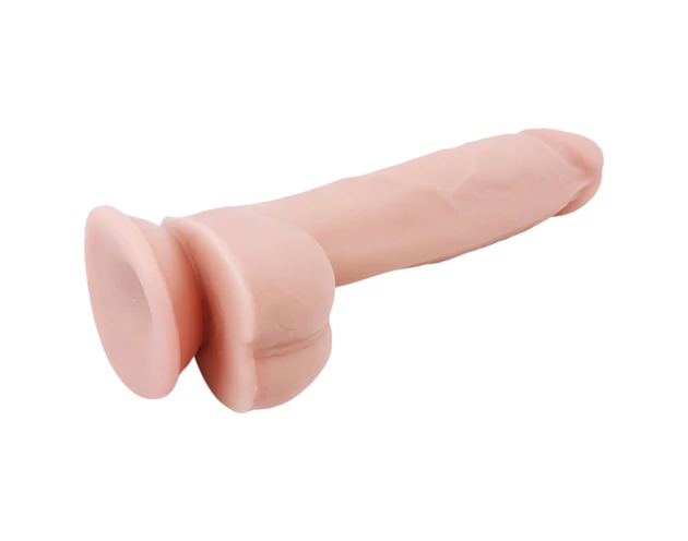 Mr. Dixx 7.6 - tapadókorongos, herés dildó - natúr (19,5cm)