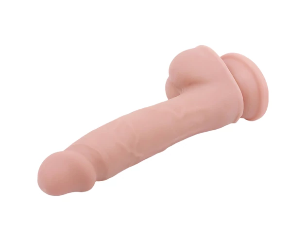 Mr. Dixx 7.6 - tapadókorongos, herés dildó - natúr (19,5cm)