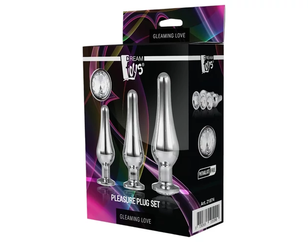 Gleaming Love - anál csúcs plug szett - ezüst (3 részes)