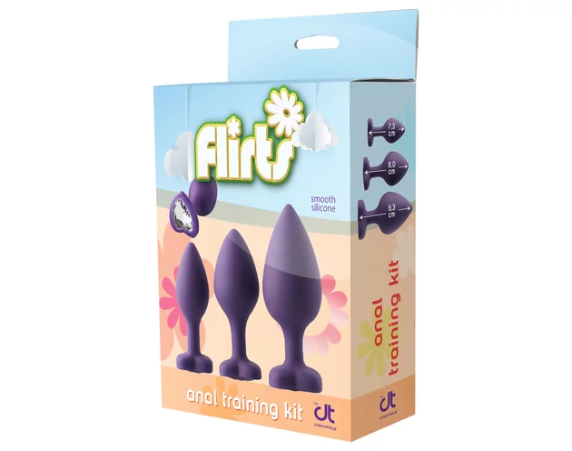 Flirts anal training kit - anál plug szett (3db) - lila