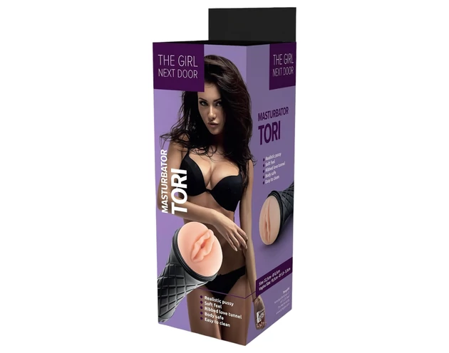 The Girl Next Door Tori - élethű műpunci tokban (natúr-fekete)