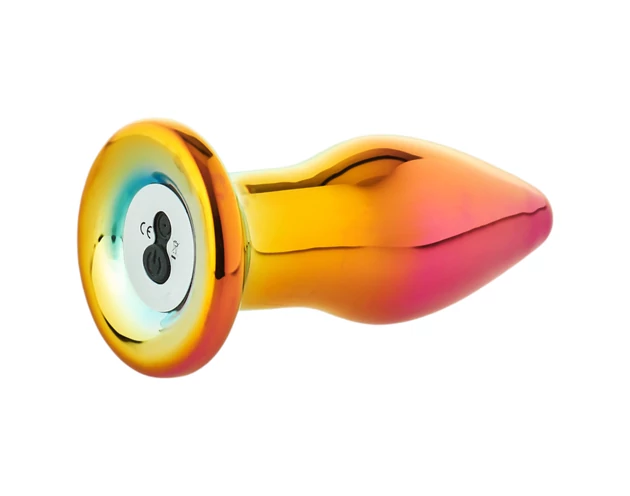 Glamour Glass - kúpos, rádiós, üveg anál vibrátor (színes)