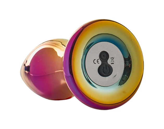 Glamour Glass - kúpos, rádiós, üveg anál vibrátor (színes)