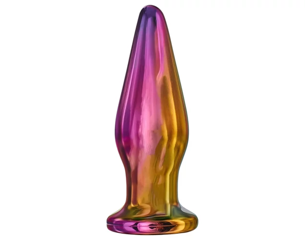 Glamour Glass - csúcsos, rádiós, üveg anál vibrátor (színes)
