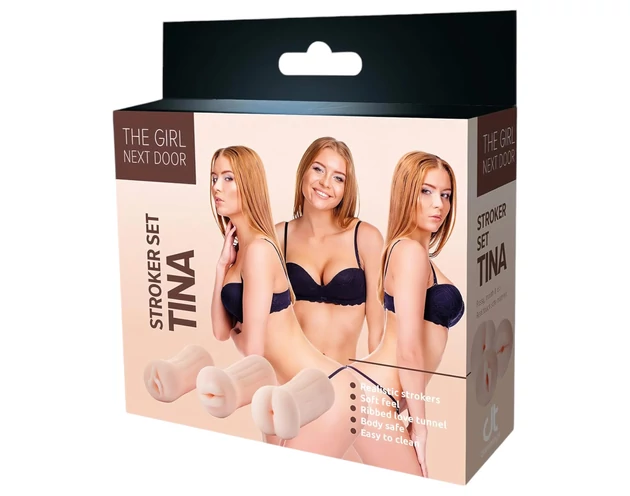 The Girl Next Door Tina - élethű maszturbátor szett (natúr)