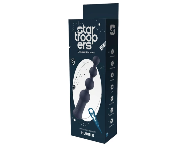 Startroopers Hubble - akkus gyöngyös anál vibrátor (fekete)