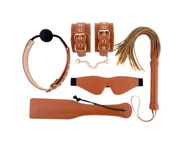 Blaze Elite - BDSM szett - 5 részes (konyak)