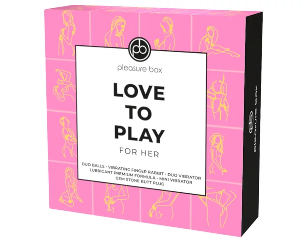 Pleasure Box Love to Play - vibrátor szett - 6 részes (pink-lila)