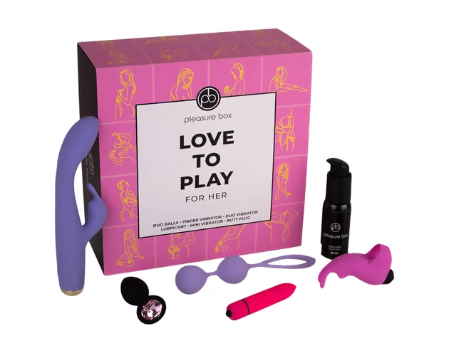 Pleasure Box Love to Play - vibrátor szett - 6 részes (pink-lila)