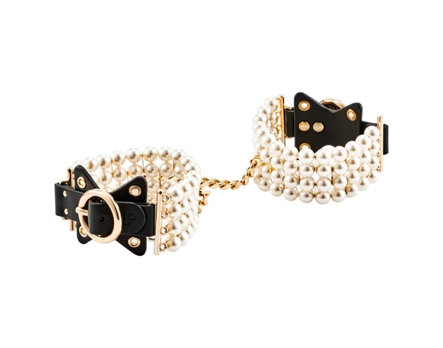 Allure - gyöngyös csuklóbilincs (fekete)