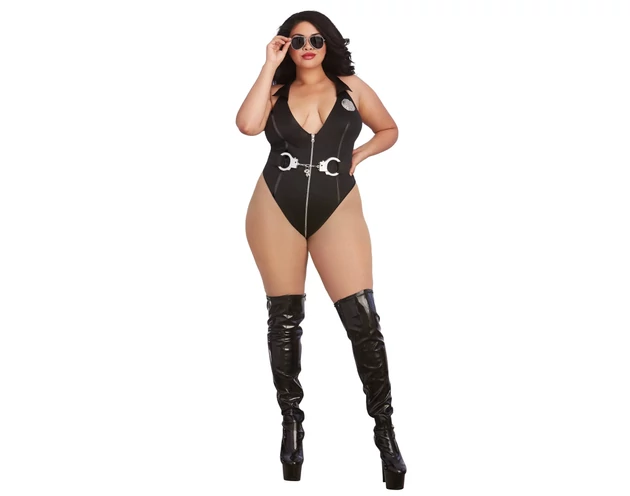 Dreamgirls Plus Size Cop - kivágott rendőrnő body (XL-XXL)